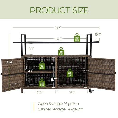 Wicker Outdoor Bar Cart