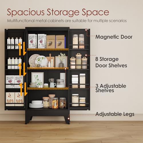 Metal Kitchen Pantry Storage Cabinet