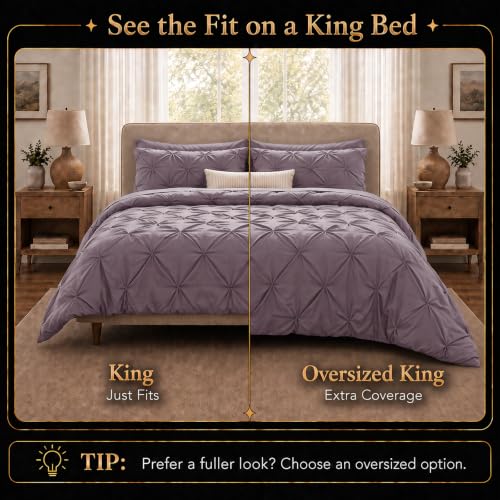 Oversized King Comforter Set Grayish Purple