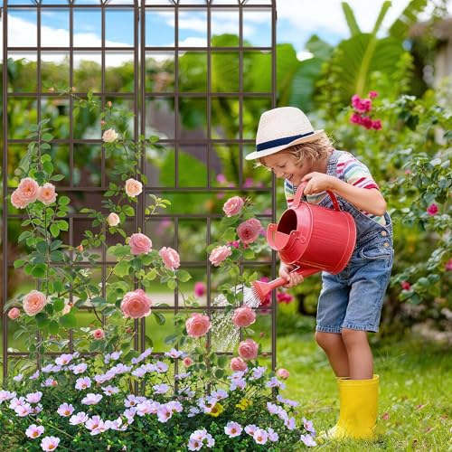 82.7 x 40in Rustic Iron Arch Decoration Garden Trellis with Metal Coating (2 Count)