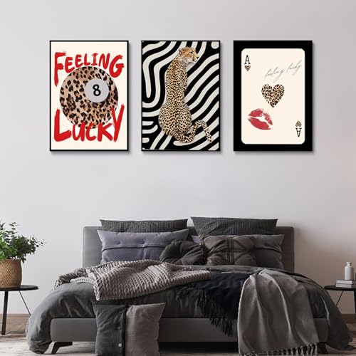 3Pcs Trendy Leopard Print Canvas Wall Art (3 Count)