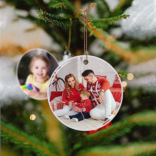 2 Pack Personalized Family Christmas Ornaments 2026 with Photo Text (2 Count)