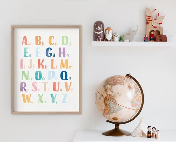 OZCONO Rainbow Alphabet Poster for Kids, Educational ABC Wall Chart for Classroom Decor, Montessori, Nursery Toddler Learning (Unframed) (20x30)