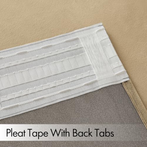 Beige Velvet Pinch Pleat Blackout Curtains W52 X L84 Inches