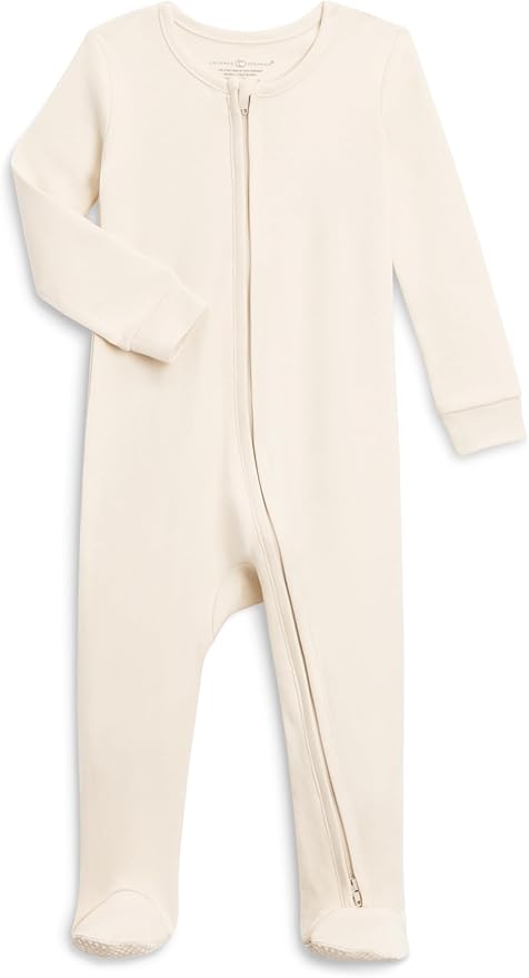 Colored Organics Baby Zip-Up Footed Sleeper with 2-Way Zipper - Newborn Organic Cotton Pajamas