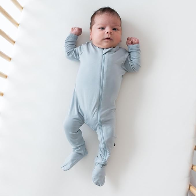 KYTE BABY Unisex Zipper Closure Footies, Rayon Made From Bamboo, 0-24 Months