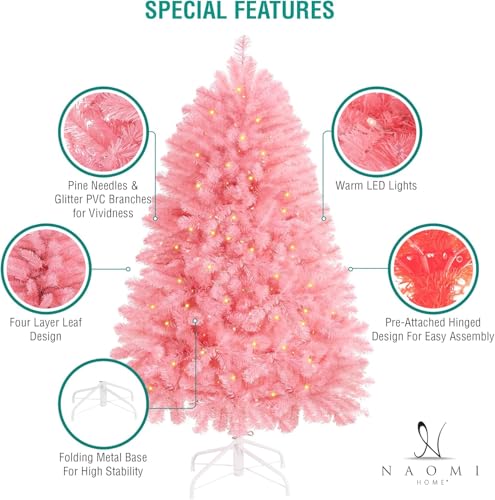 7.5ft Pink Christmas Tree with Lights