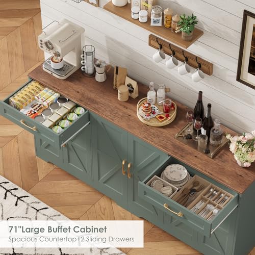 71” Large Sideboard Buffet Cabinet with Storage