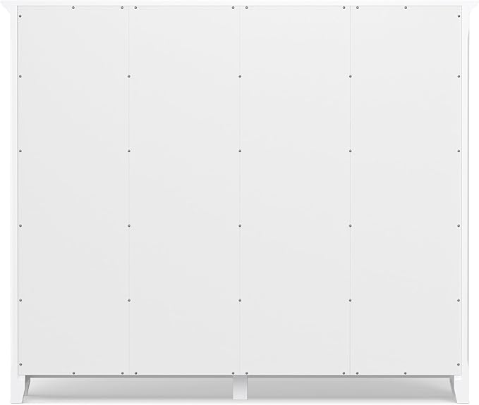 SIMPLIHOME Acadian Bookcase - 57 inch Tall 12-Cube Solid Wood Storage Display Unit in White, Transitional Cube Organizer for Living Room, Study Room or Office with Fixed Shelves and Tapered Legs