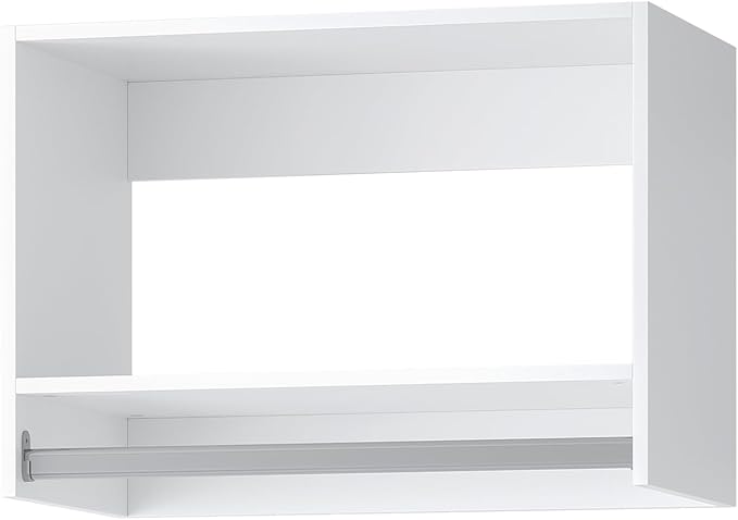 Tall Hanging Closet Unit, Modular Closet System, Wood Closet System Organizer with Storage for Walk in Closets, Clothing Rack Wardrobe Closet for Hanging Clothes, Bedroom, White, 31.5" W