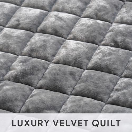 Channel Box Stitch Velvet Quilt Set