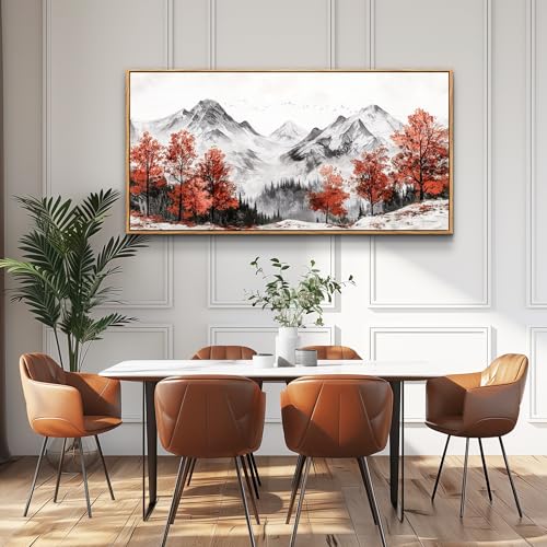 Large Canvas Wall Decor For Living Room Wall Art For Bedroom Office Murals Red Tree Ink