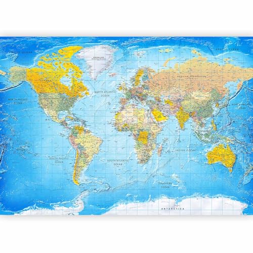 Wall Mural World Map 77x55 in (29.49 Sq Ft)
