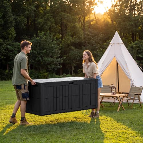 230 Gallon Deck Box Resin Outdoor Storage Box Waterproof