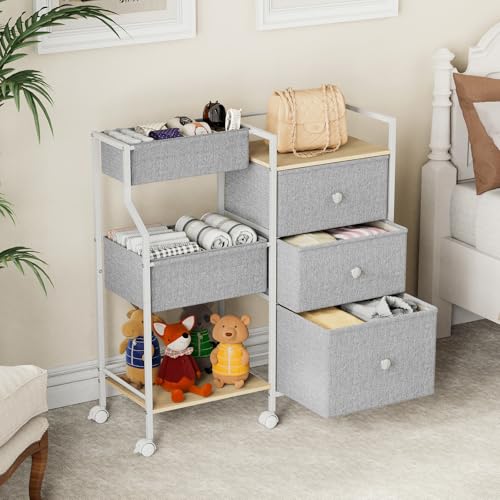 Baby Diaper Caddy Organizer Rolling Cart with Drawers