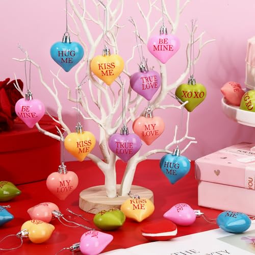 24 Pcs Valentine's Day Conversation Hearts Candy Ornaments (24 Count)