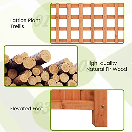 2 Pcs Raised Garden Bed with Trellis (2 Count)
