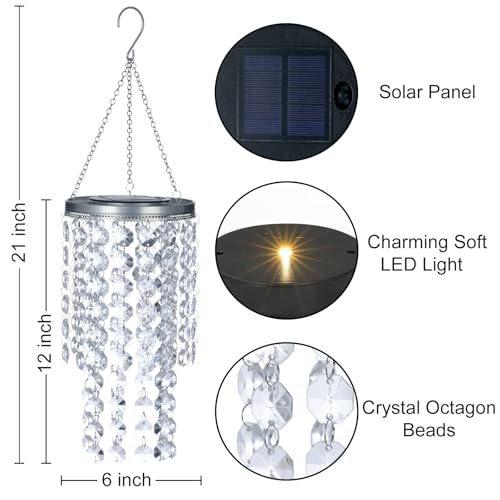 Hanging Solar Chandelier Light Outdoor Waterproof