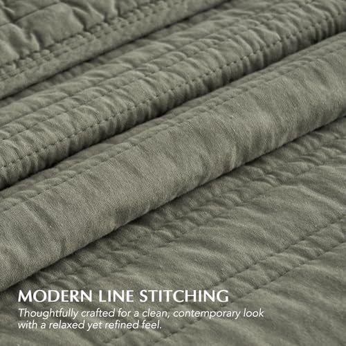 HOME 100% Cotton Modern Lines Quilt Set King Size