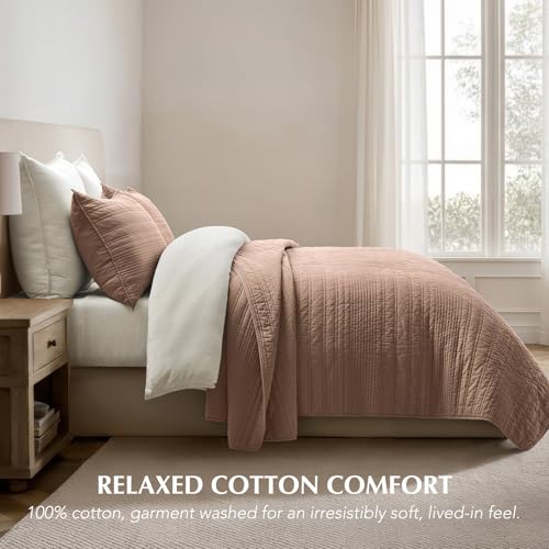 HOME 100% Cotton Modern Lines Quilt Set Queen Size