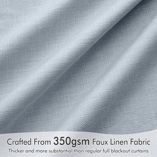 100% Blackout Back Tab Pleat Linen Curtains 50" Wx72 L (2 Count)