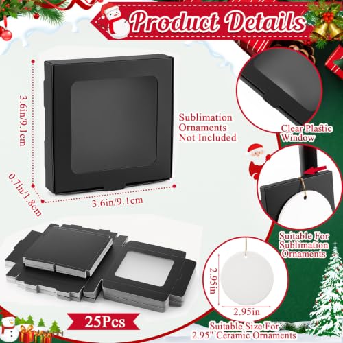25 Pcs Christmas Sublimation Ornament Blanks Box (25 Count)
