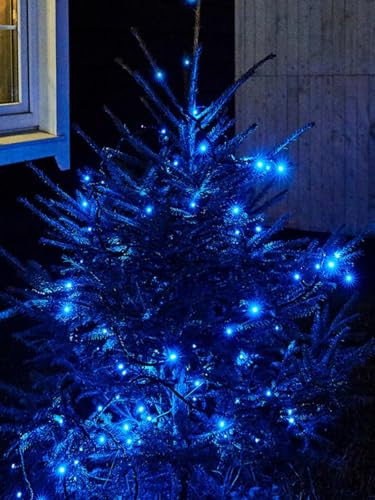 Solar Christmas Lights Outdoor 4 Pack 132FT 400LED Fairy String Lights Blue (4 Count)