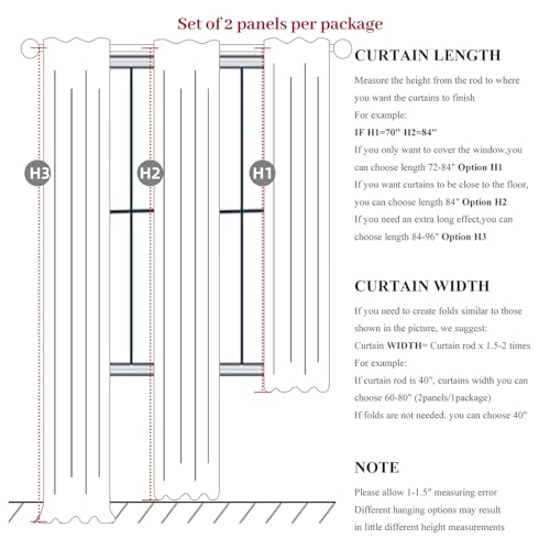 Curtains 60 Inch Length Wide Pinch Pleated Blackout for Sliding Glass Door (2 Count)