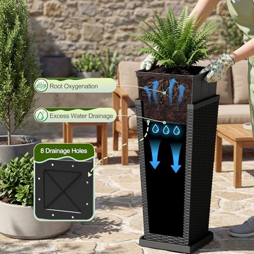 Resin 24'' Tall Planters (2 Count)