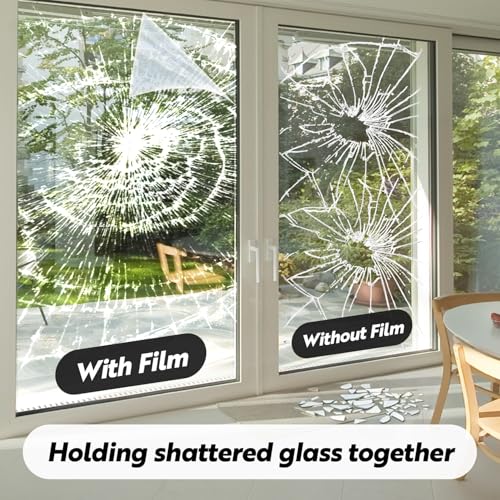 Security Safety Shatterproof Window Film 4 Mil Clear 11.8x78.7in