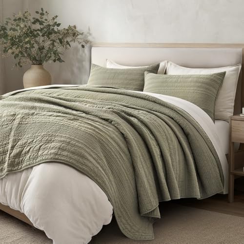 HOME 100% Cotton Modern Lines Quilt Set Queen Size