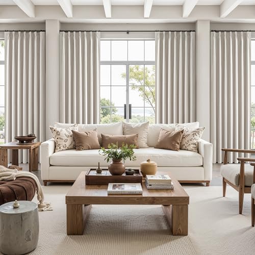 Extra Long Blackout Pinch Pleated Luxury Curtains 144 Inch Long for Living Room (2 Count)