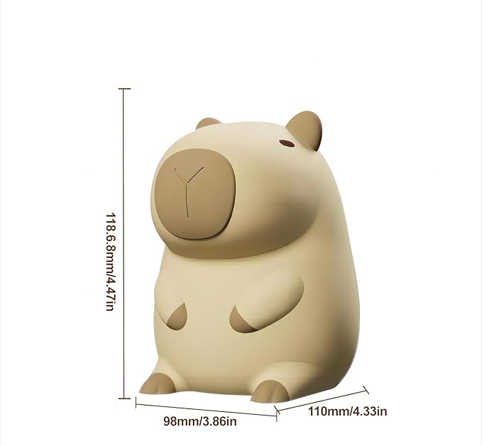 S NMT Cute Cartoon Capybara Silicone Night Light USB Rechargeable Timing