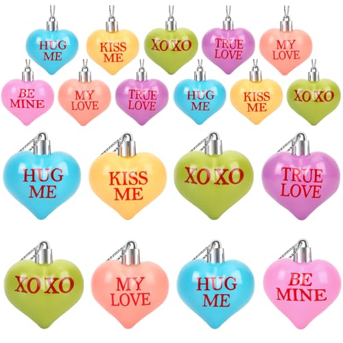 24 Pcs Valentine's Day Conversation Hearts Candy Ornaments (24 Count)