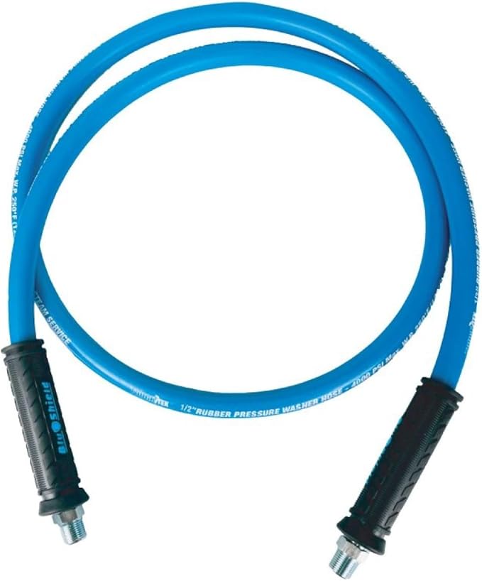 Tough-Tek TTPW1203-NM 1/2" x 3' Rubber Pressure Washing Hose: 4000 PSI, Heavy-Duty, Kevlar Reinforced, Kink-Resistant, Abrasion-Resistant, Hot & Cold Water, Commercial & Residential Use