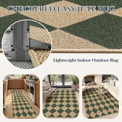 Checkered Easy Jute 5x7 Outdoor Rug (35 Sq Ft)