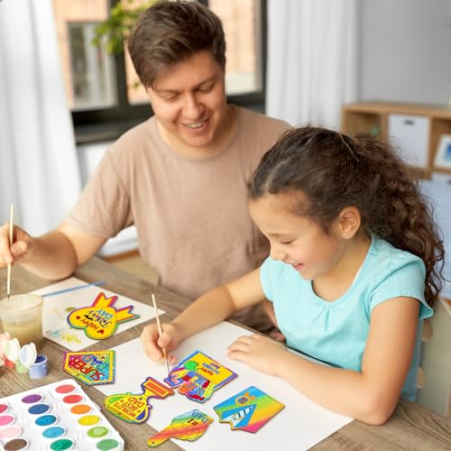 36PCS Wooden Father's Day Crafts for Kids Ornaments to Paint