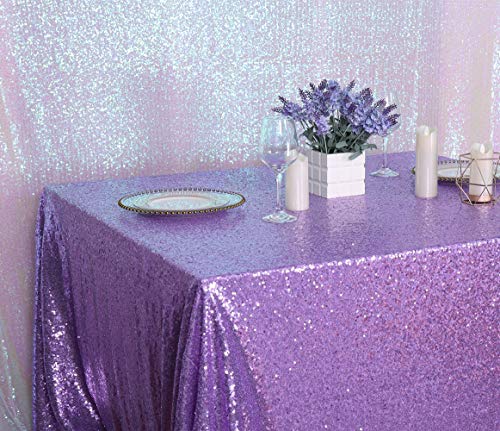 Sequin Tablecloth 60x120 Inch Lavender for Wedding Party