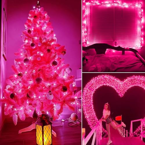 Pink Christmas Lights 100 Count 20 Feet Incandescent Bulb