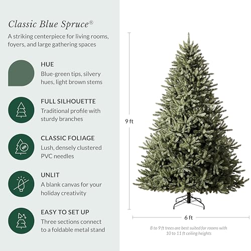 9 ft Unlit Classic Blue Spruce