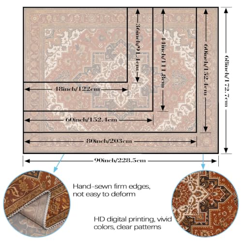 Vintage Floral Tapestry Wall Hanging Hippie Indian Bohemian Mandala Tapestry Aesthetic Retro Carpet Brown Small Tapestries for Mural Bedroom Living Room Dorm Decor 48 x 36 Inch