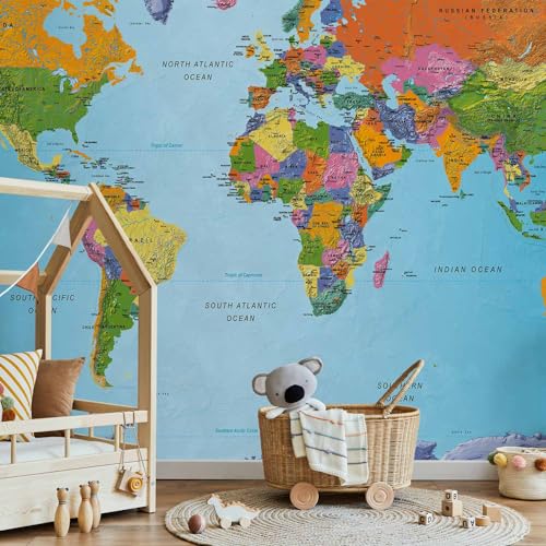 Wall Mural World Map 118x83 in (67.81 Sq Ft)