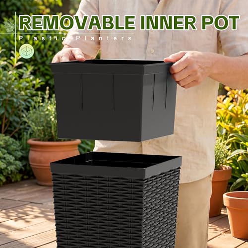 Resin 24'' Tall Planters (2 Count)