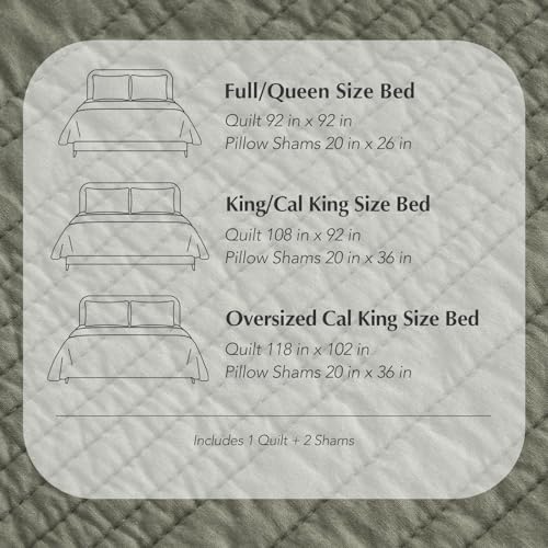 HOME 100% Cotton Modern Lines Quilt Set King Size