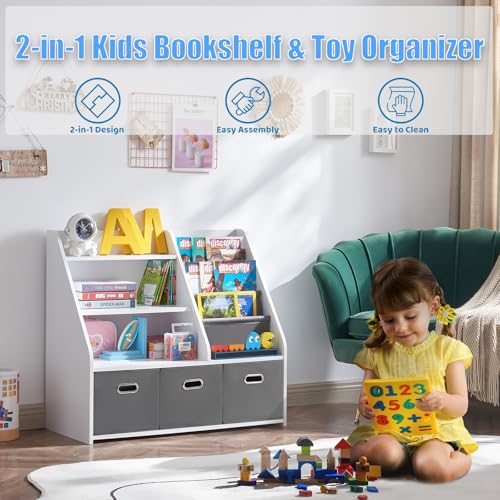 Kids Bookshelf and Toy Storage