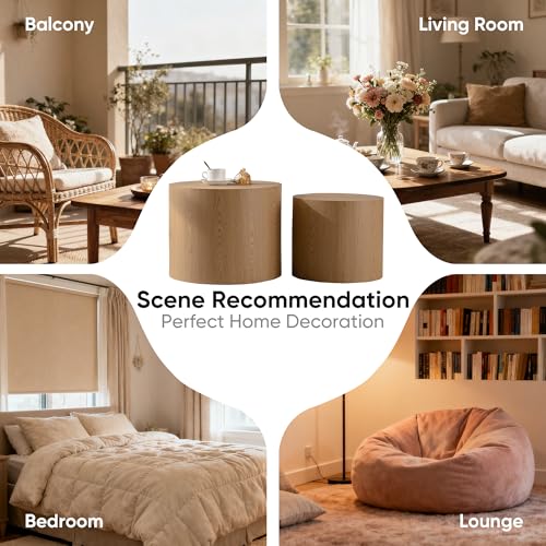 Nesting Round Coffee Table Set of 2 (2 Count)