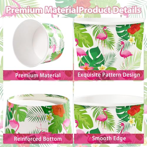 120Pcs 12oz Hawaiian Ice Cream Cups for Hot or Cold Food