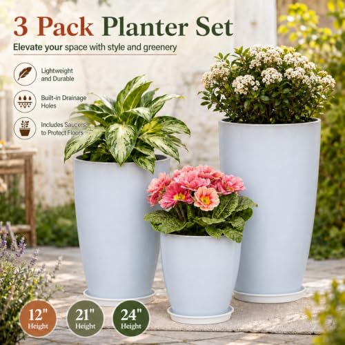 Set of 3 Tall Planter