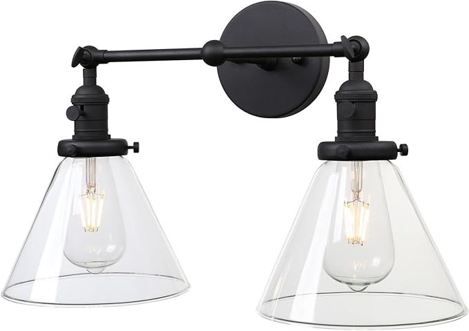 PERMO Double Sconce Vintage Industrial 2-Lights Sconce Antique Wall Sconces