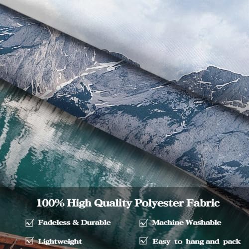 Nature Mountain Lake Boat Tapestry 80x60 Inch